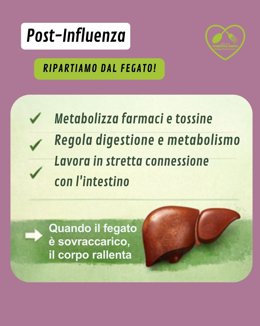 Post-influenza: ripartiamo dal fegato.